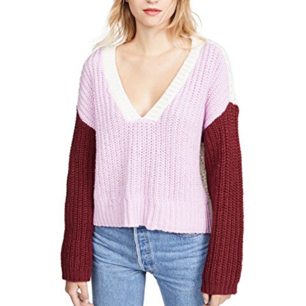 Wildfox Color Me Beverly Colorblock Sweater M